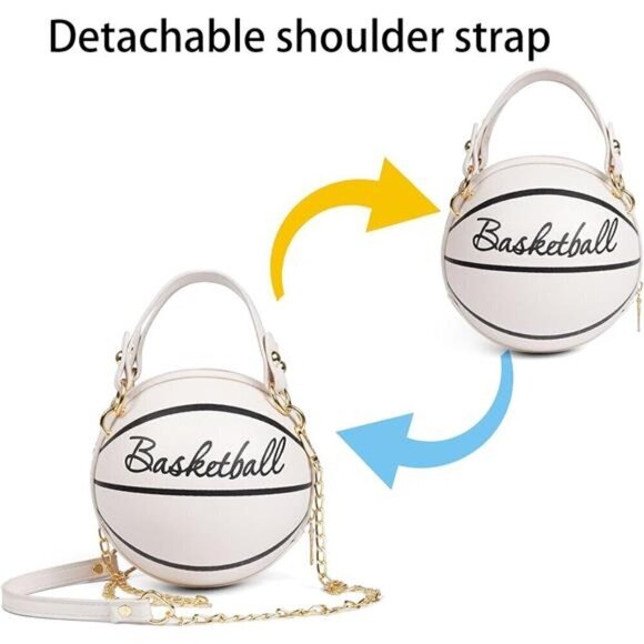 Basketball Purse Bag Shoulder Handbag Messenger Handbag Mini Zipper Women's - Picture 7 of 8